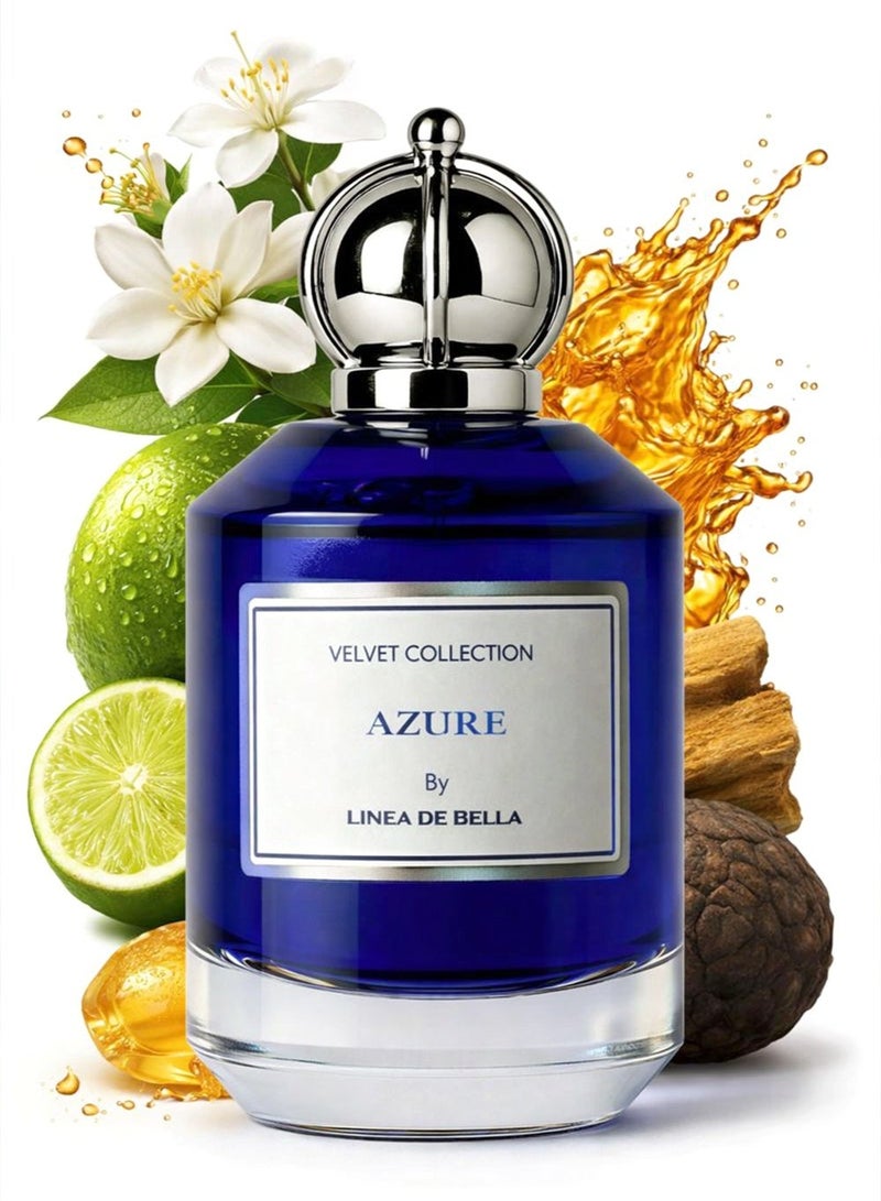 Linea De Bella Velvet Azure Eau de Parfum 100ml – Luxury Arabic Unisex Perfume with Seaweed, Cassis, Bergamot, Jasmine Tea, Iris, Sandalwood & Musk - Image 1